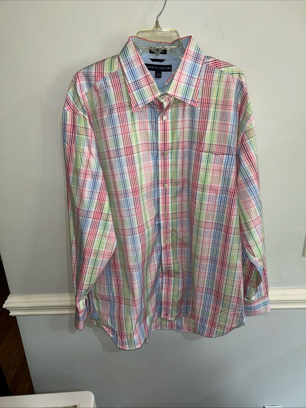 Tommy Hilfiger Pastel Plaid Button-Down Shirt in Pink, Blue & Green